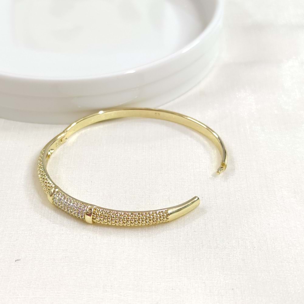 XUPING TAŞ DETAYLI ÇITIR BİLEZİK GOLD 6 CM
