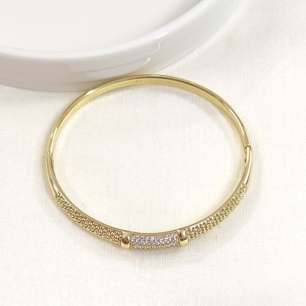 XUPING TAŞ DETAYLI ÇITIR BİLEZİK GOLD 6 CM