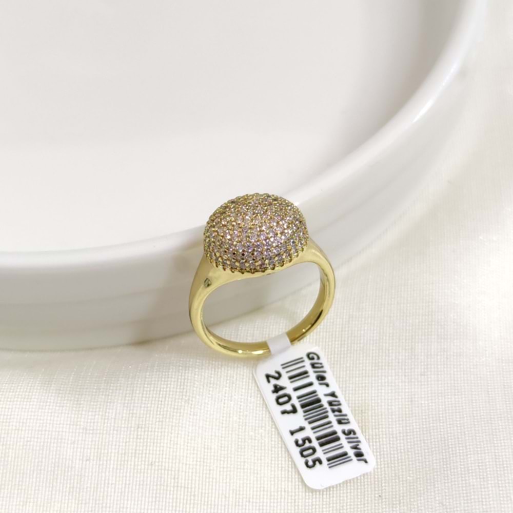 XUPING TAŞLI 1,3 CM KUBBE YÜZÜK GOLD