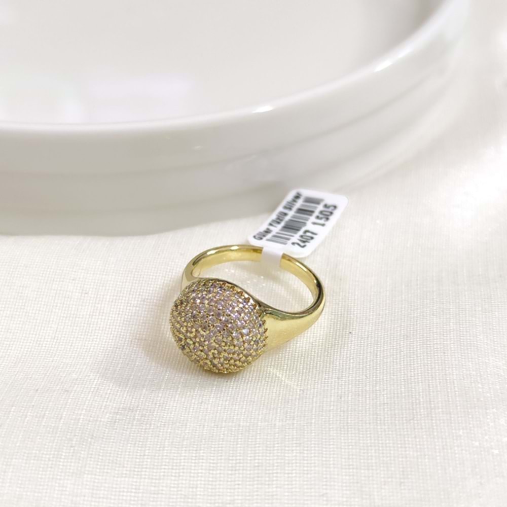 XUPING TAŞLI 1,3 CM KUBBE YÜZÜK GOLD