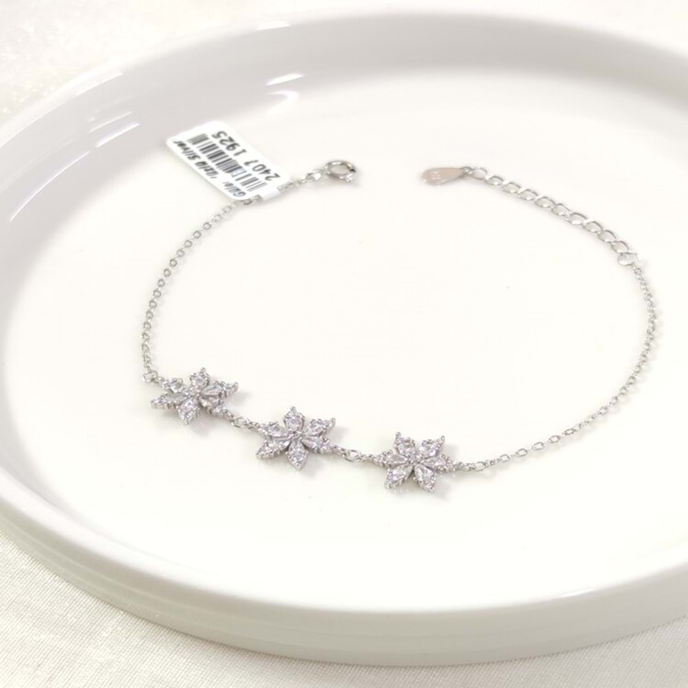 İTHAL ÜÇLÜ LOTUS GÜMÜŞ BİLEKLİK