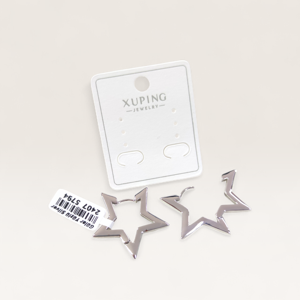 XUPING 15 MM YILDIZ HALKA KÜPE BEYAZ