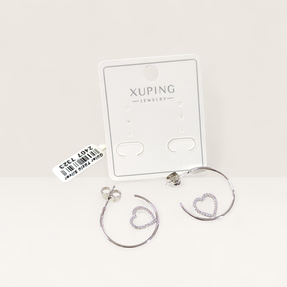 XUPING 20 MM KALP HALKA ÇİVİ KÜPE BEYAZ