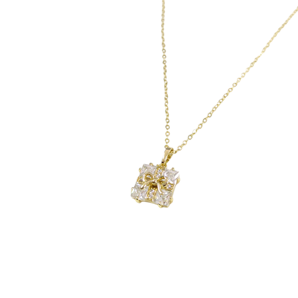 XUPING 13 MM TAŞLI HEDİYE KUTUSU KOLYE 45 CM GOLD