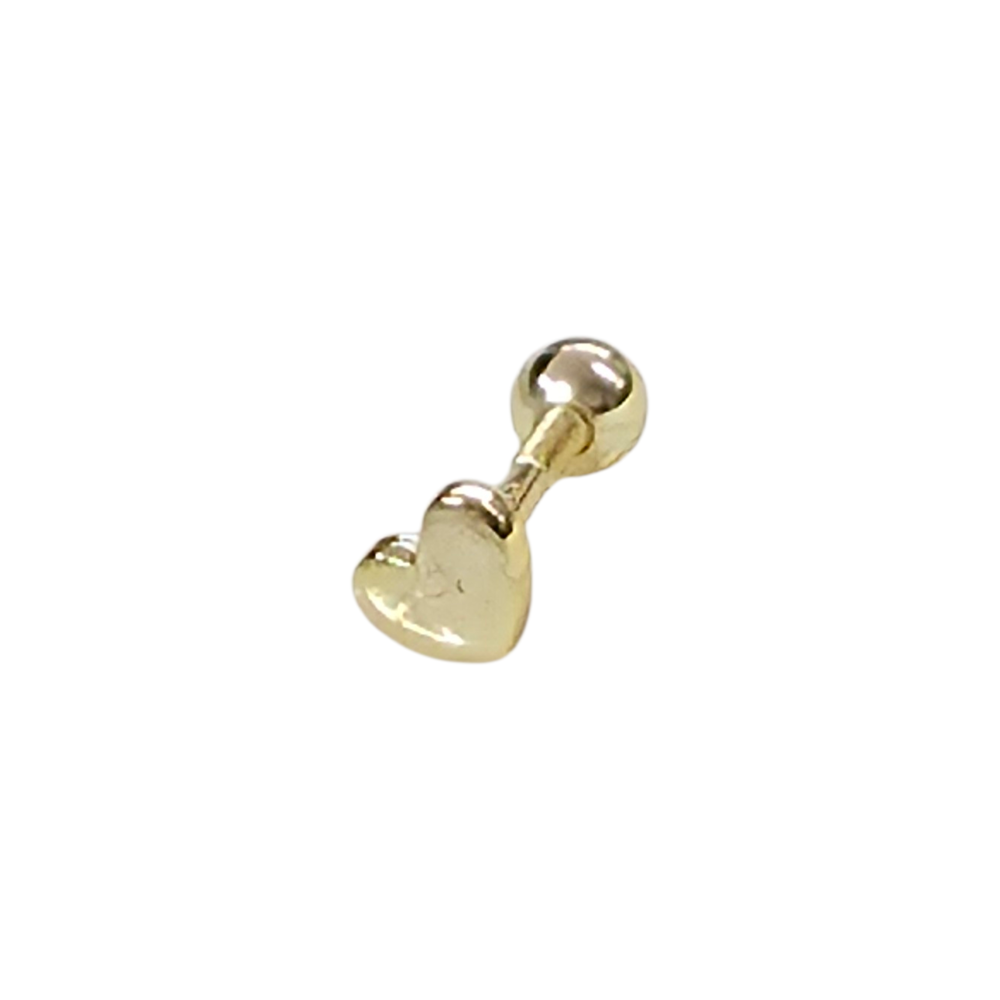 4 MM TAŞSIZ KALP GÜMÜŞ TRAGUS PIERCING