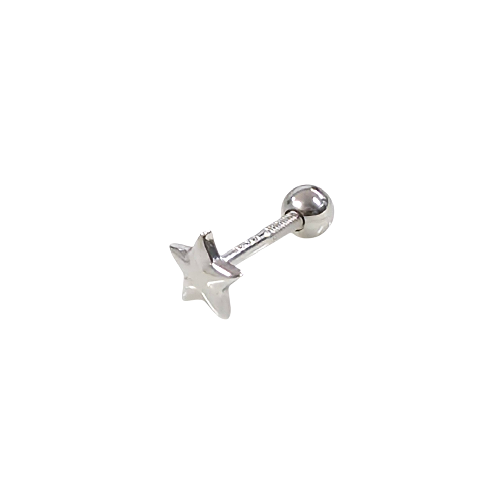 5 MM TAŞSIZ YILDIZ GÜMÜŞ TRAGUS PIERCING