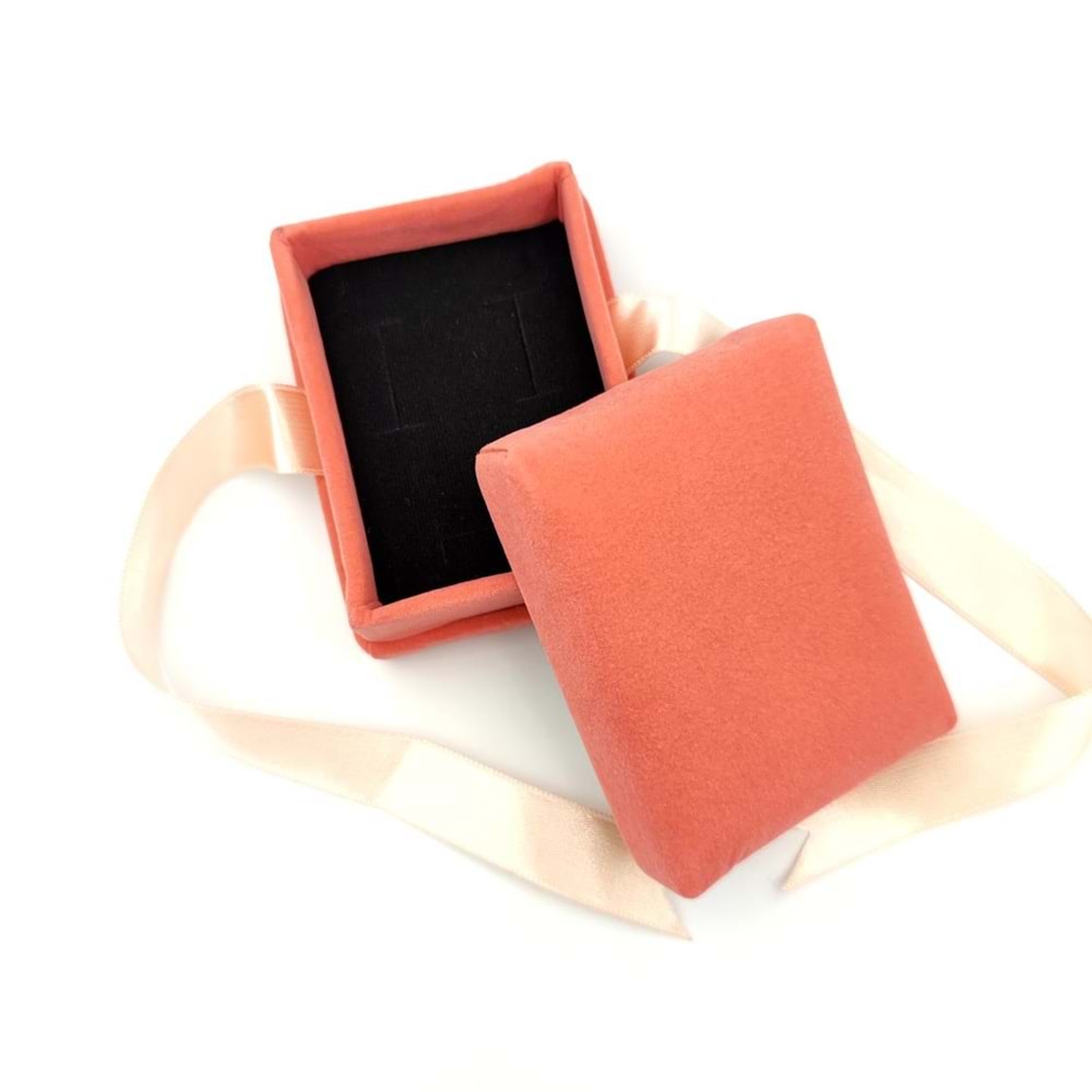 KURDELALI KADİFE KOLYE VE SET KUTUSU - SOMON