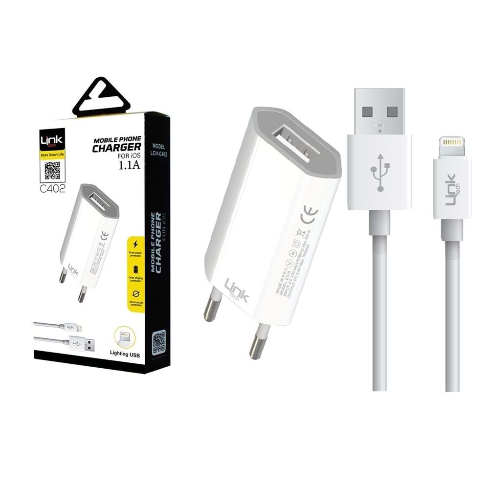 LİNK TECH C402 IPHONE LIGHTNING ŞARJ CİHAZI 1.1 A