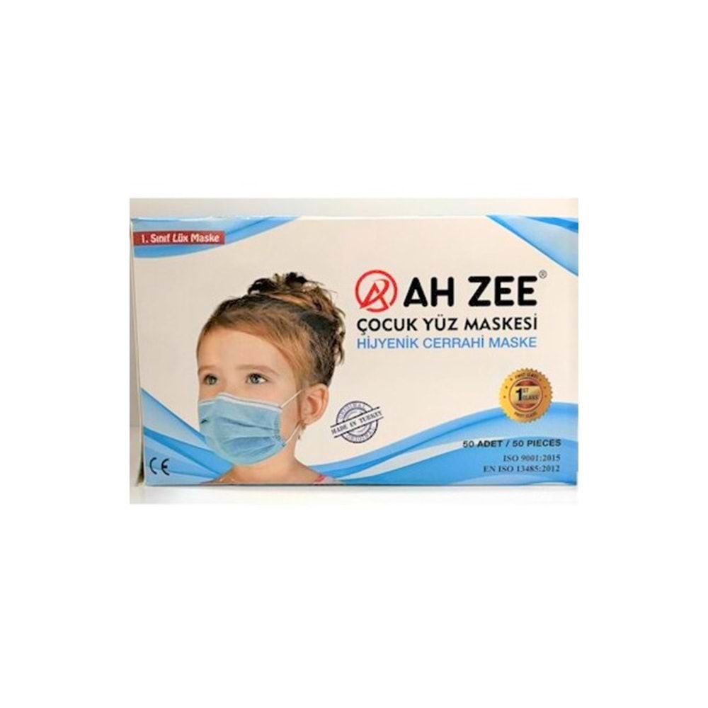 AH ZEE 3 KATLI ÇOCUK MASKE ULTRASONİK BURUN TELLİ CE