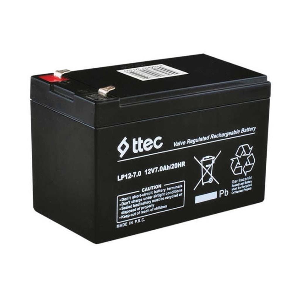 TTECH 12V 7AH BASE BAKIMSIZ KURU AKÜ