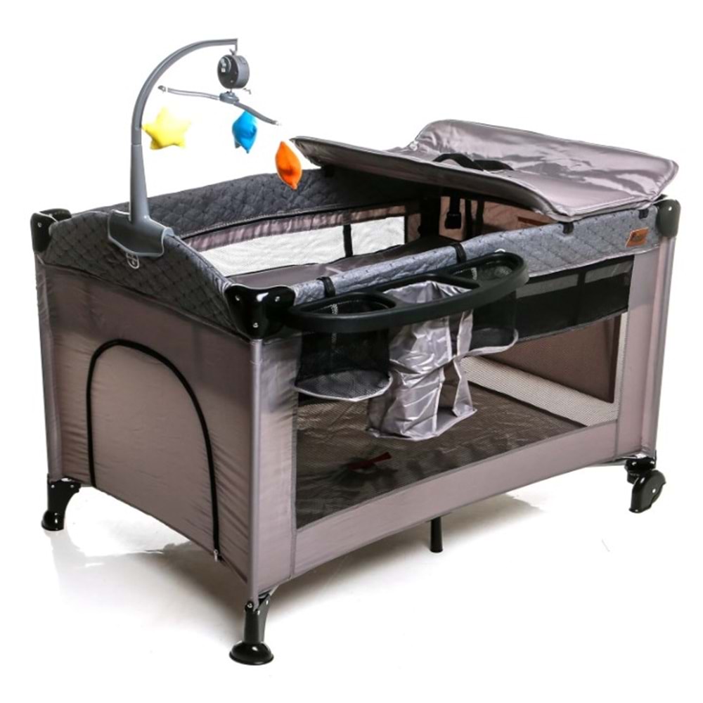 BABYHOPE BH-1080 ROYAL OYUN PARKI BEŞİK 70X110 - FÜME