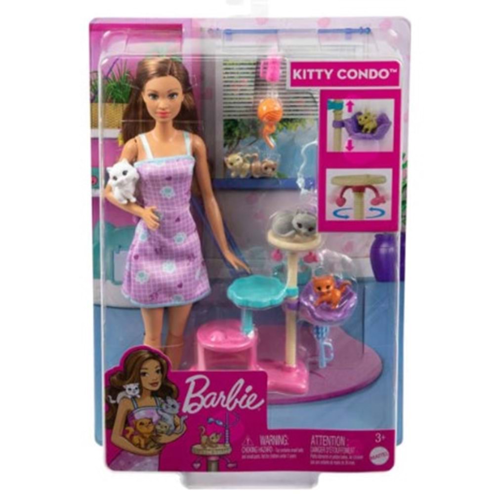 MATTEL BARBİE VE YAVRU KEDİLERİ OYUN SETİ HHB70