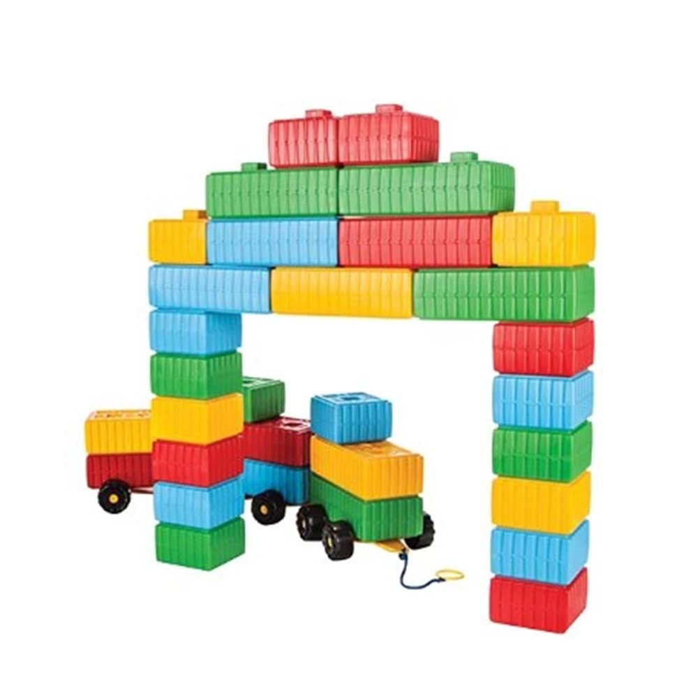 PİLSAN TUĞLA BLOK VE ARABA SETİ 03251