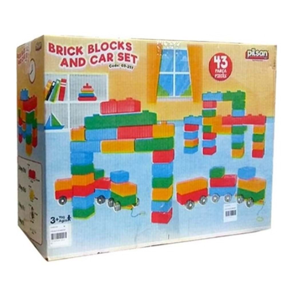 PİLSAN TUĞLA BLOK VE ARABA SETİ 03251