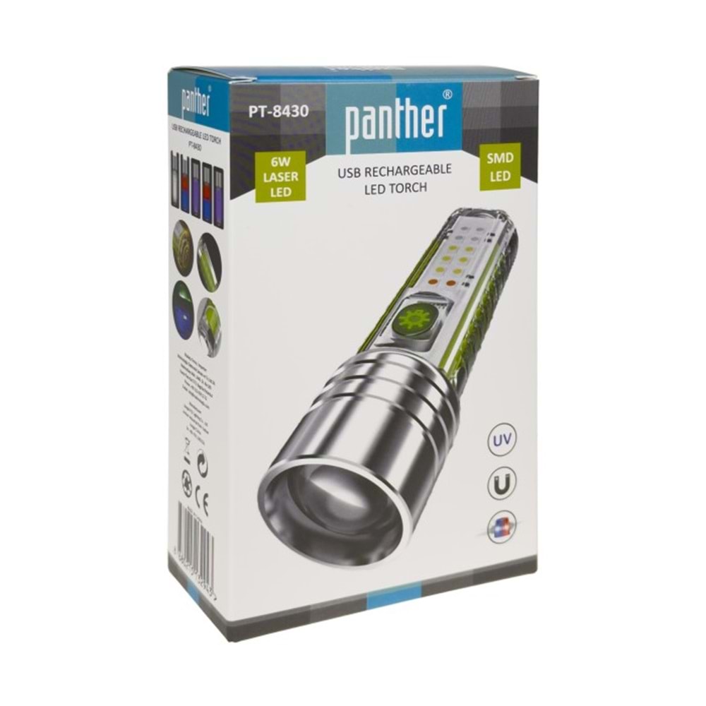 PANTHER PT-8430 USB ŞARJLI EL FENERİ (30)(120)