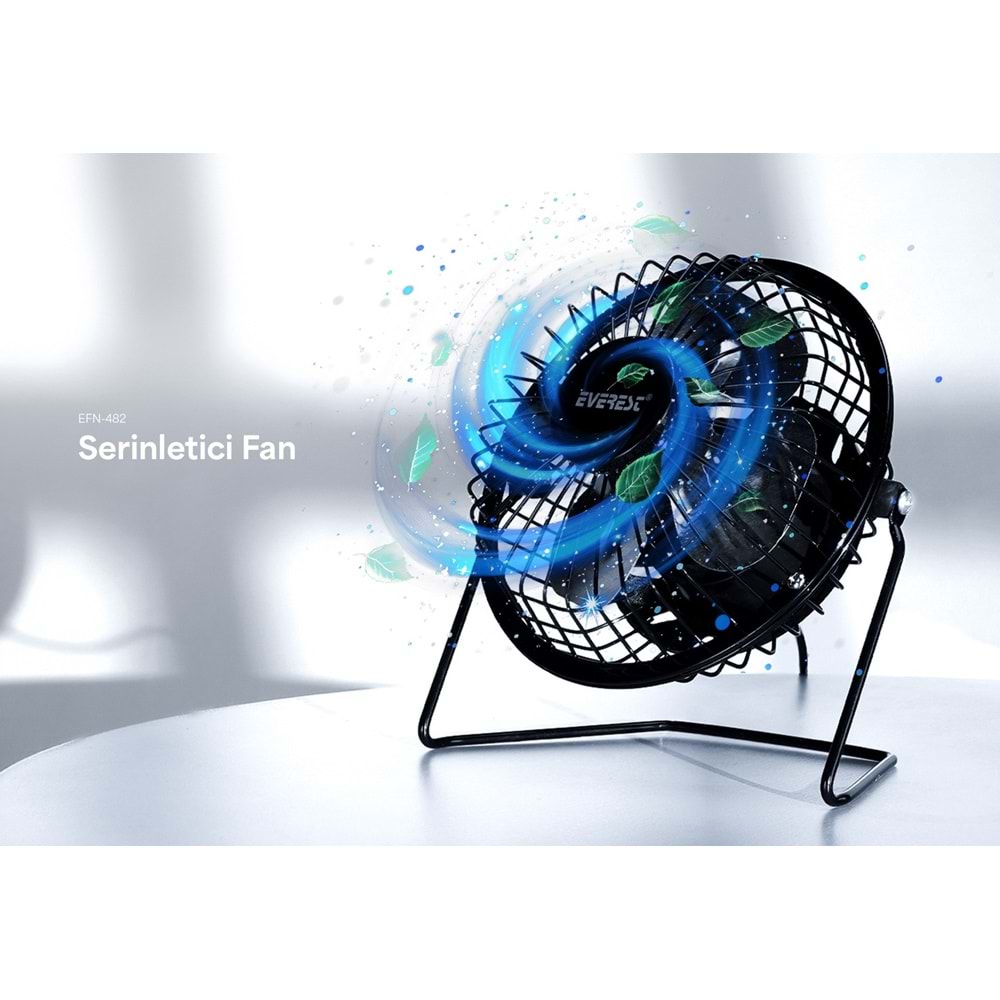 EVEREST EFN-482 MASAÜSTÜ VANTİLATÖR USB FAN 20 CM
