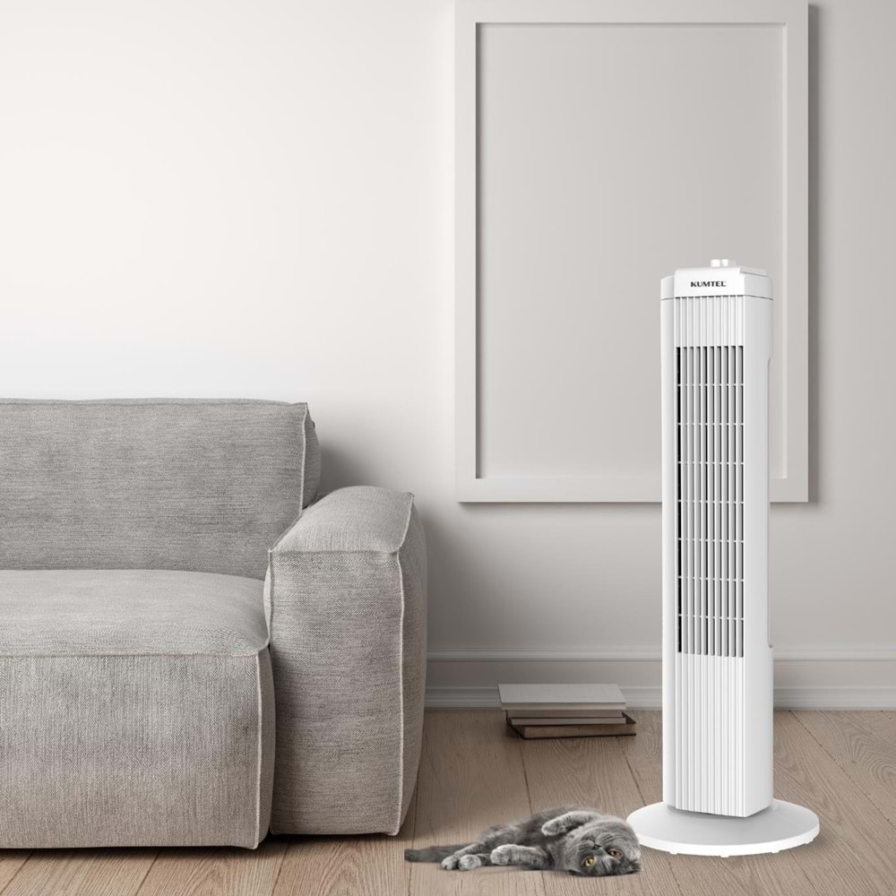 KUMTEL KTF-258W KULE TİPİ VANTİLATÖR BEYAZ 50W