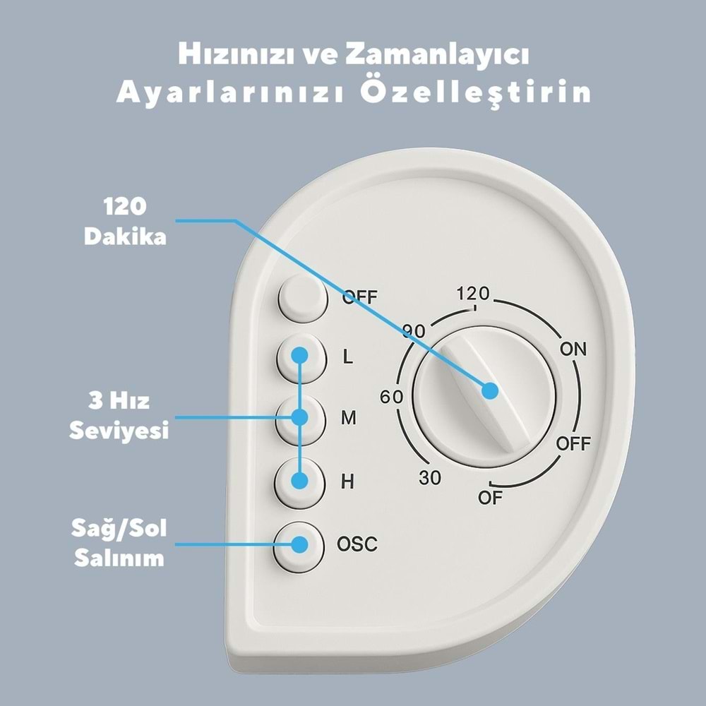 KUMTEL KTF-258W KULE TİPİ VANTİLATÖR BEYAZ 50W
