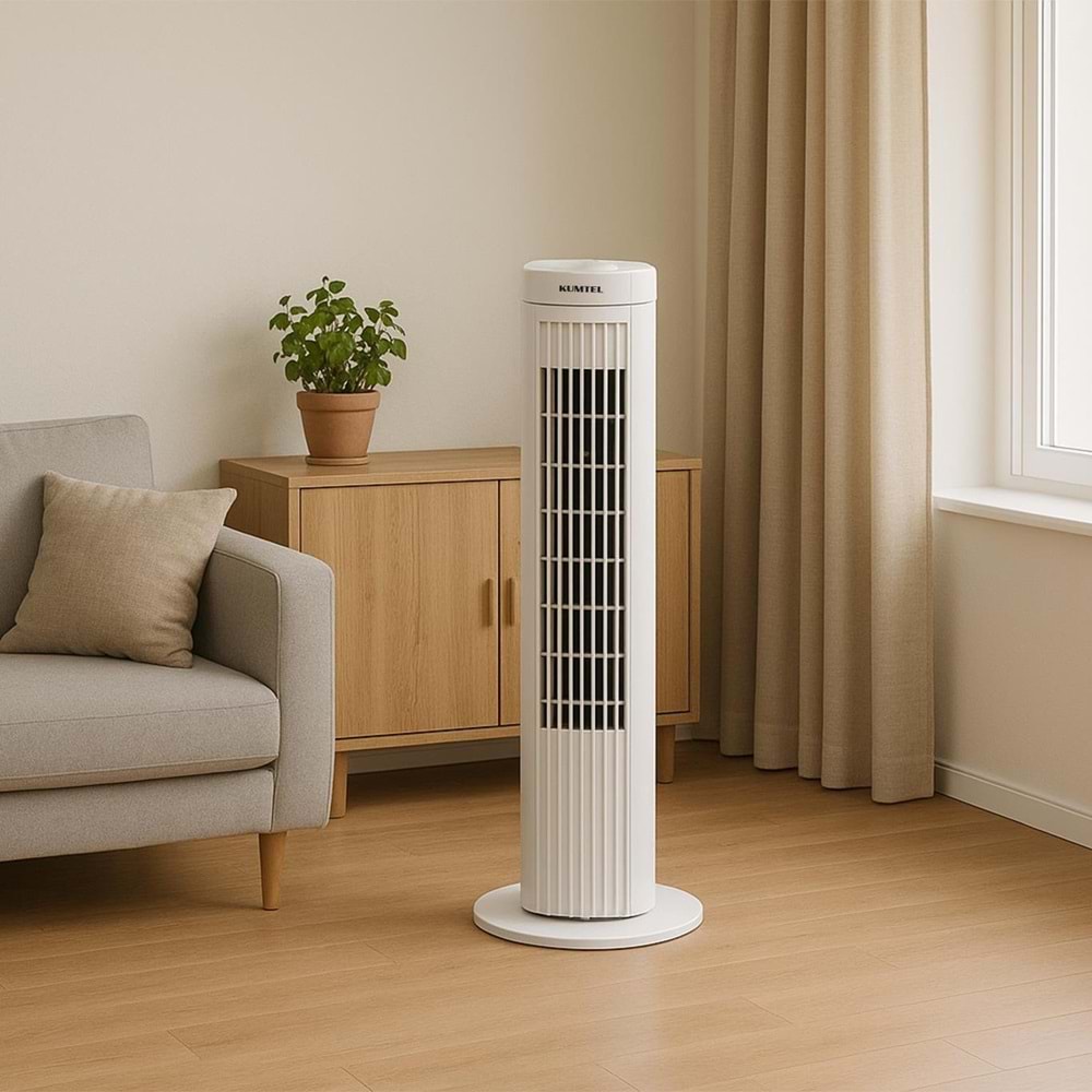 KUMTEL KTF-258W KULE TİPİ VANTİLATÖR BEYAZ 50W