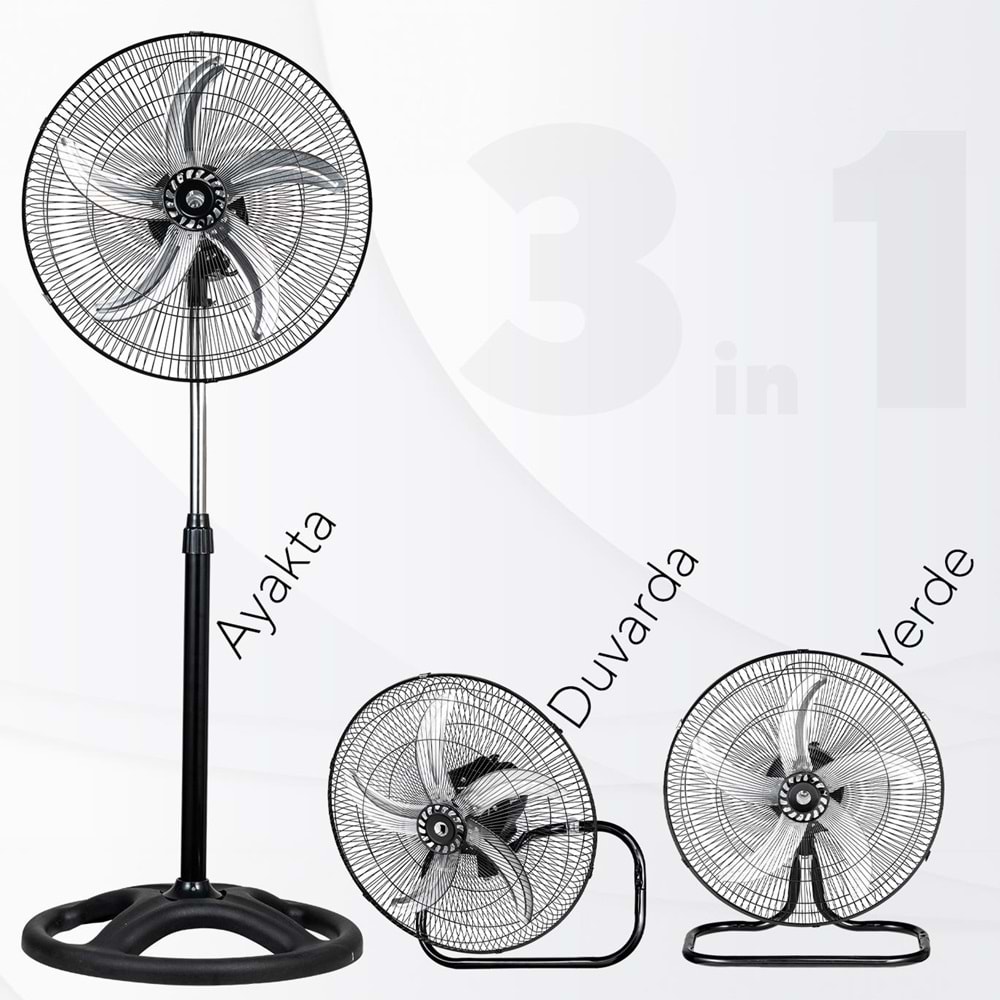 KUMTEL KTF-310 SANAYİ TİPİ VANTİLATÖR 3 IN 1 50W - 18