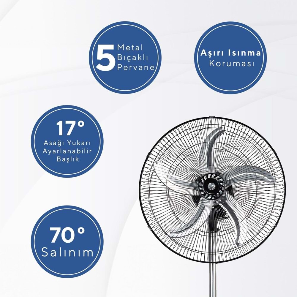 KUMTEL KTF-310 SANAYİ TİPİ VANTİLATÖR 3 IN 1 50W - 18