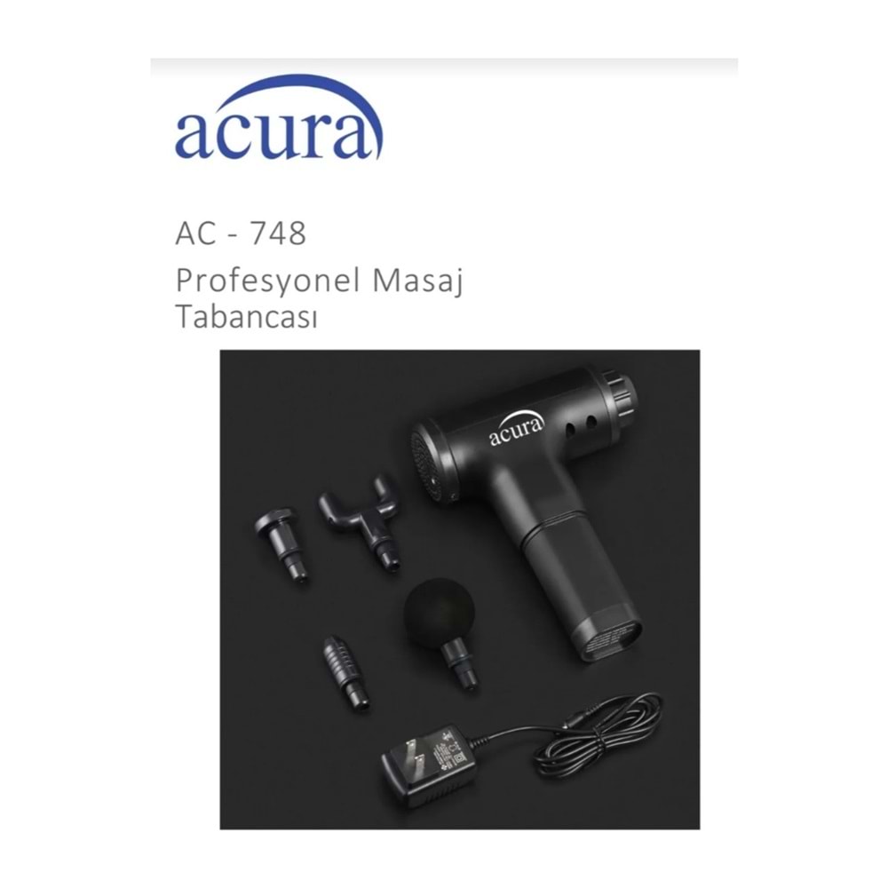 ACURA AC-748 TİTREŞİMLİ MASAJ ALETİ - SPORCU MASAJ TABANCASI