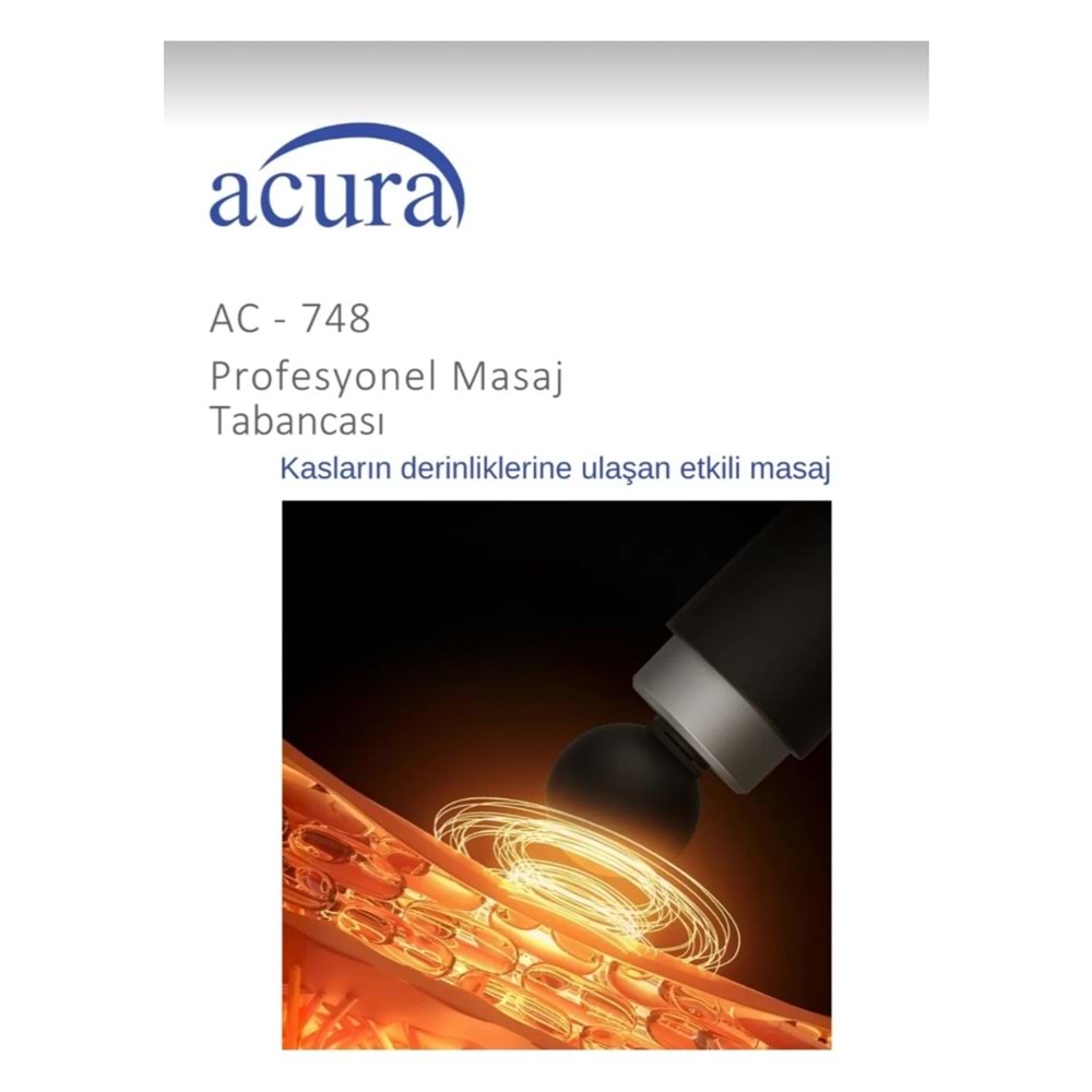 ACURA AC-748 TİTREŞİMLİ MASAJ ALETİ - SPORCU MASAJ TABANCASI