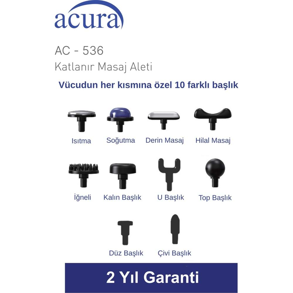 ACURA AC-536 ISITMALI & SOĞUTMALI PROFESYONEL KATLANIR MASAJ ALETİ