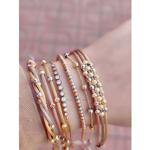 3 RENK 3 ZİNCİRLİ BURGULU DORİCA TOP GÜMÜŞ BİLEKLİK