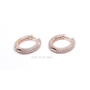 12 MM FULL ZİRKON TAŞ HALKA GÜMÜŞ KÜPE