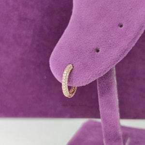 12 MM FULL ZİRKON TAŞ HALKA GÜMÜŞ KÜPE