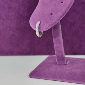 12 MM FULL ZİRKON TAŞ HALKA GÜMÜŞ KÜPE