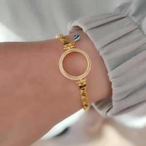 ÇEYREK KONULABİLEN ARPA ZİNCİRLİ GÜMÜŞ BİLEKLİK