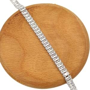 BAGET TAŞLI SU YOLU BİLEKLİK - BEYAZ