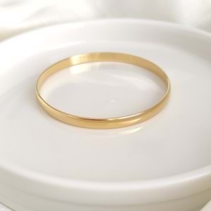 6 CM ÇELİK KALIN BOMBELİ AJDA BİLEZİK 1 ADET - ALTIN SARI