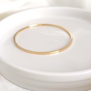 6,5 CM ÇELİK İNCE DÜZ AJDA BİLEZİK 1 ADET - ALTIN SARI