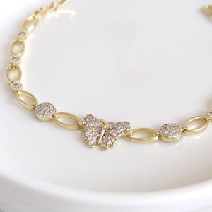 XUPING TAŞLI KELEBEK GOLD BİLEKLİK 17CM+ 2CM