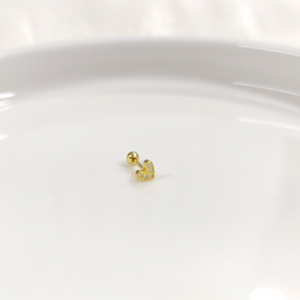 TAŞLI KALP GÜMÜŞ TRAGUS PIERCING