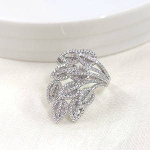 İTHAL 3 CM İRİ YAPRAK BAGET GÜMÜŞ YÜZÜK - 20