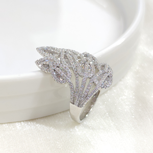 İTHAL 3 CM İRİ YAPRAK BAGET GÜMÜŞ YÜZÜK - 20