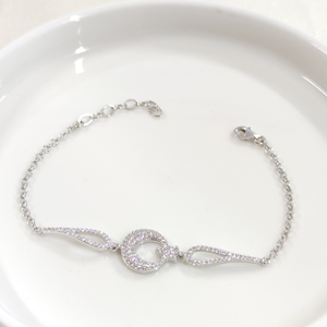 AY YILDIZ GÜMÜŞ BİLEKLİK - RODYUM BEYAZ