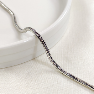 2,80 MM BORU YILAN ZİNCİR GÜMÜŞ ERKEK BİLEKLİK 21 CM