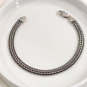 6,85 MM OKSİTLİ ZİNCİR GÜMÜŞ ERKEK BİLEKLİK - 21