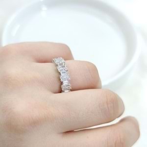 İTHAL YARIM TUR BAGET GÜMÜŞ YÜZÜK - 14