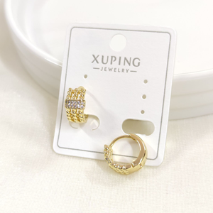 XUPING 11 MM TAŞLI BURGU HALKA KÜPE GOLD