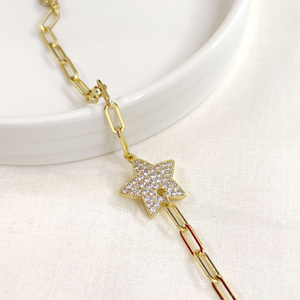 XUPING 18 MM TAŞLI YILDIZ ATAÇ BİLEKLİK 17+3 CM - ALTIN SARI