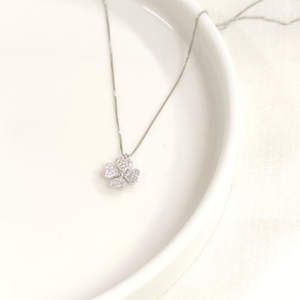 İTHAL 10 MM TAŞLI YONCA GÜMÜŞ KOLYE