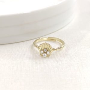 İNCİLİ İSTİRİDYE AYARLANABİLİR GÜMÜŞ YÜZÜK