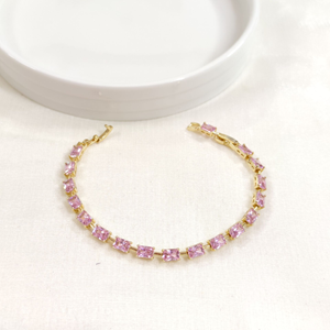 XUPING PEMBE TAŞLI BAGET BİLEKLİK GOLD 17+2 CM