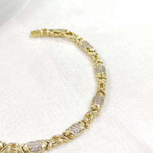 XUPING TAŞ DETAYLI BİLEKLİK GOLD 17+2 CM